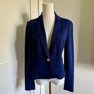 Lauren Ralph Lauren Petite Medium Stretchy Knit Blue Blazer